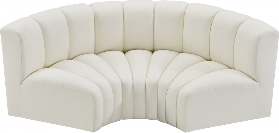 Arc 80" Vegan Leather Upholstered 3pc. Modular Sectional