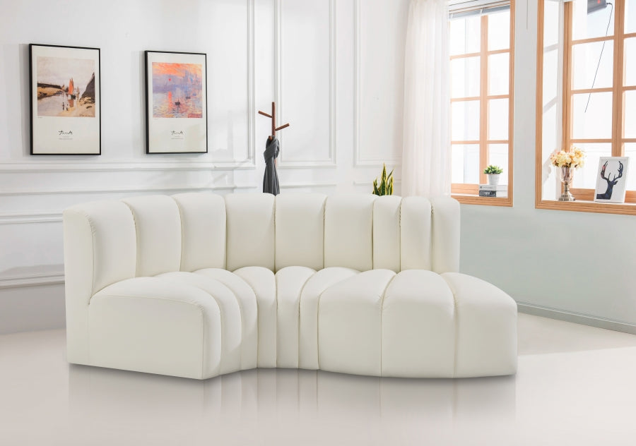 Arc 70" Vegan Leather Upholstered 3pc. Modular Sectional
