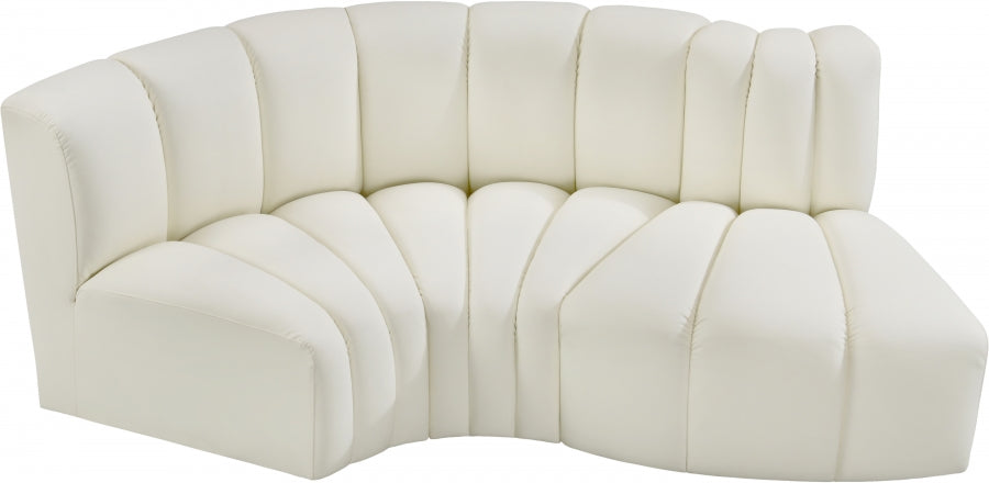 Arc 70" Vegan Leather Upholstered 3pc. Modular Sectional