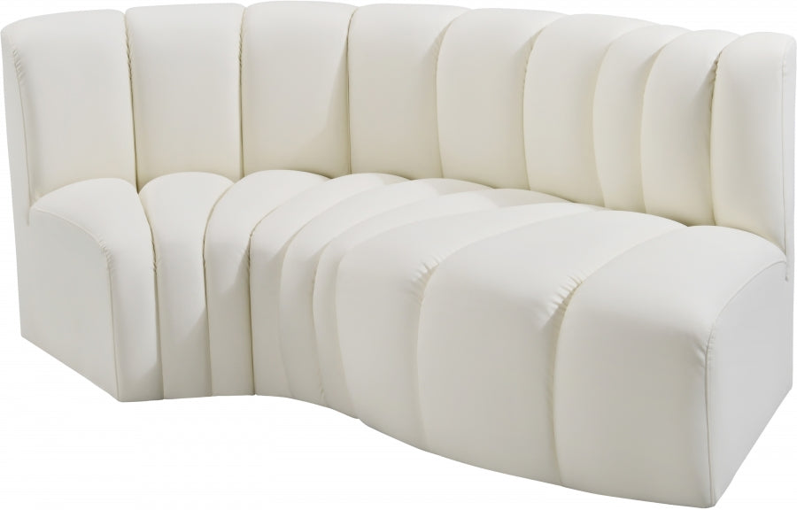 Arc 70" Vegan Leather Upholstered 3pc. Modular Sectional