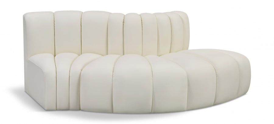 Arc 77" Vegan Leather Upholstered 3pc. Modular Sectional