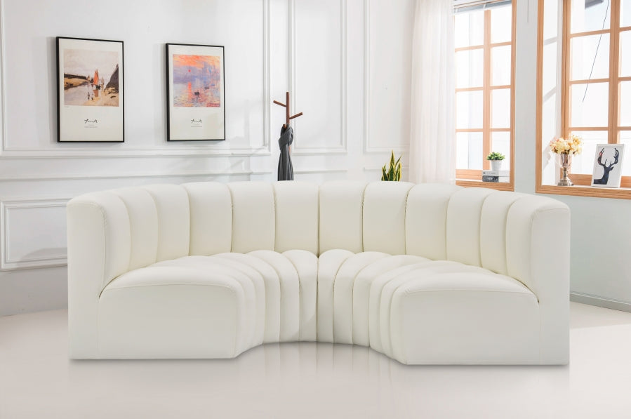 Arc 88" Vegan Leather Upholstered 4pc. Modular Sectional