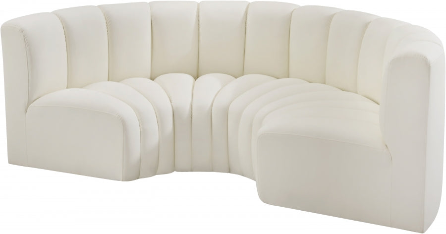 Arc 88" Vegan Leather Upholstered 4pc. Modular Sectional