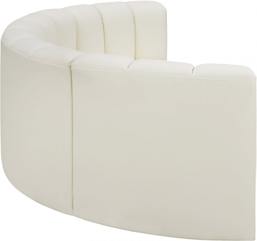 Arc 88" Vegan Leather Upholstered 4pc. Modular Sectional