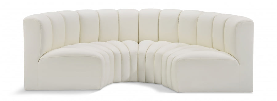 Arc 88" Vegan Leather Upholstered 4pc. Modular Sectional