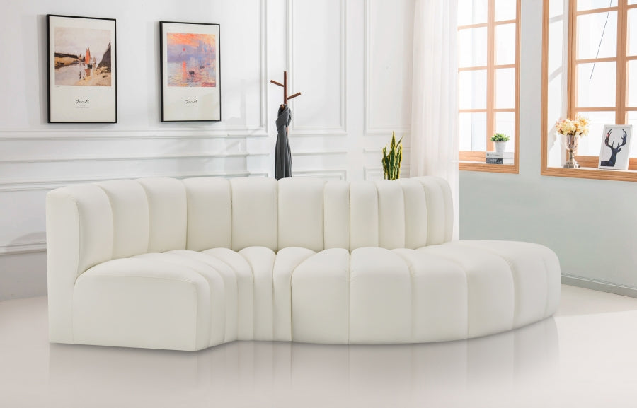 Arc 104" Vegan Leather Upholstered 4pc. Modular Sectional