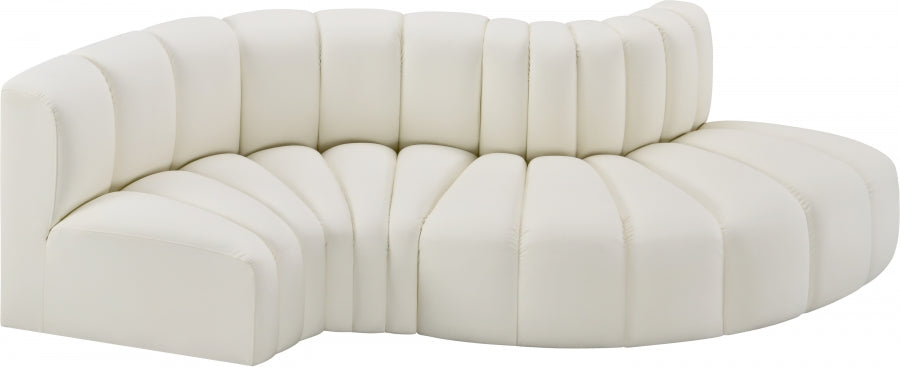 Arc 104" Vegan Leather Upholstered 4pc. Modular Sectional