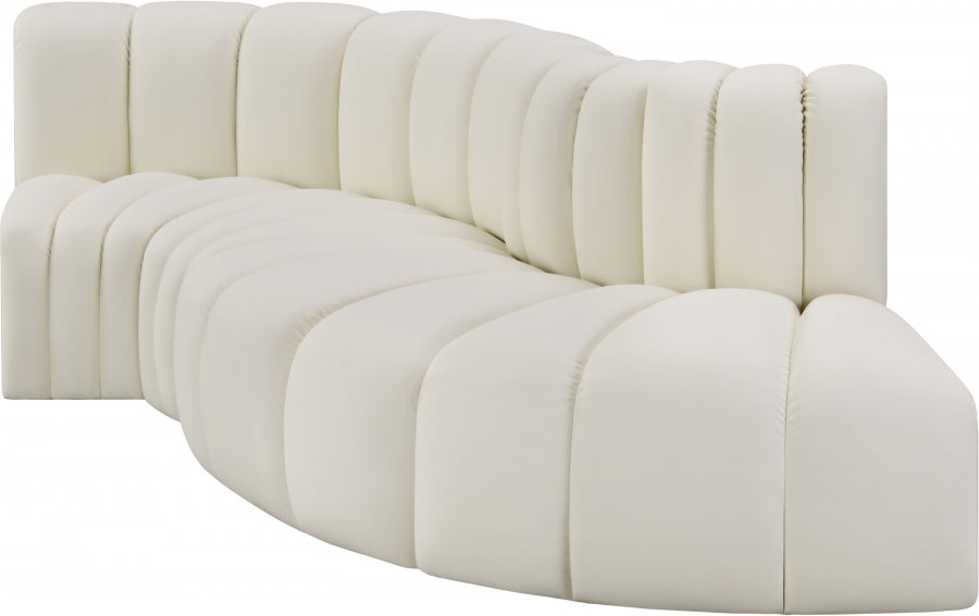Arc 104" Vegan Leather Upholstered 4pc. Modular Sectional