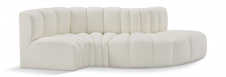 Arc 104" Vegan Leather Upholstered 4pc. Modular Sectional