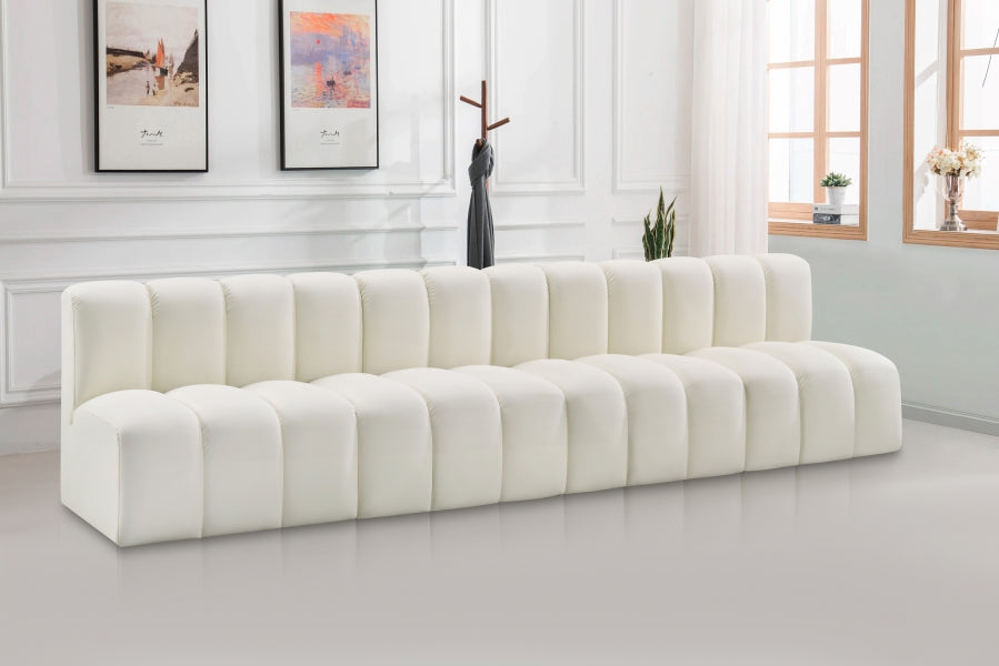 Arc 119" Vegan Leather Upholstered 4pc. Modular Sectional