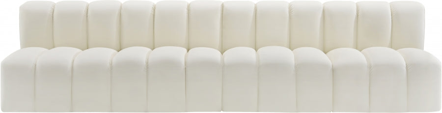 Arc 119" Vegan Leather Upholstered 4pc. Modular Sectional