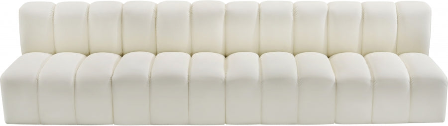 Arc 119" Vegan Leather Upholstered 4pc. Modular Sectional