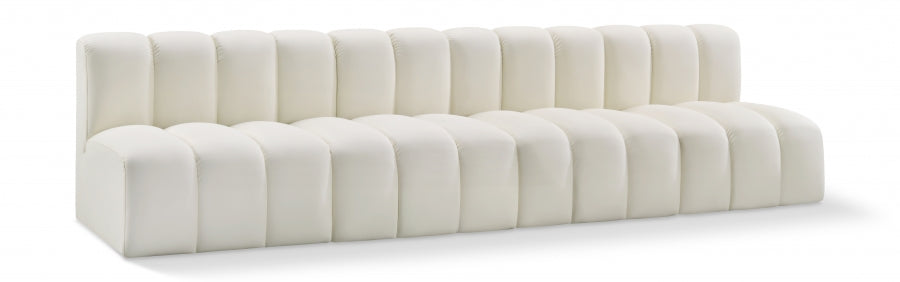 Arc 119" Vegan Leather Upholstered 4pc. Modular Sectional