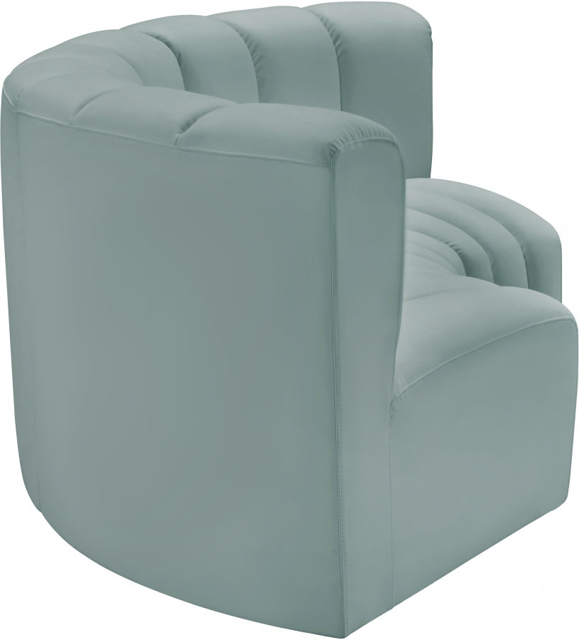 Arc 80" Vegan Leather Upholstered 3pc. Modular Sectional