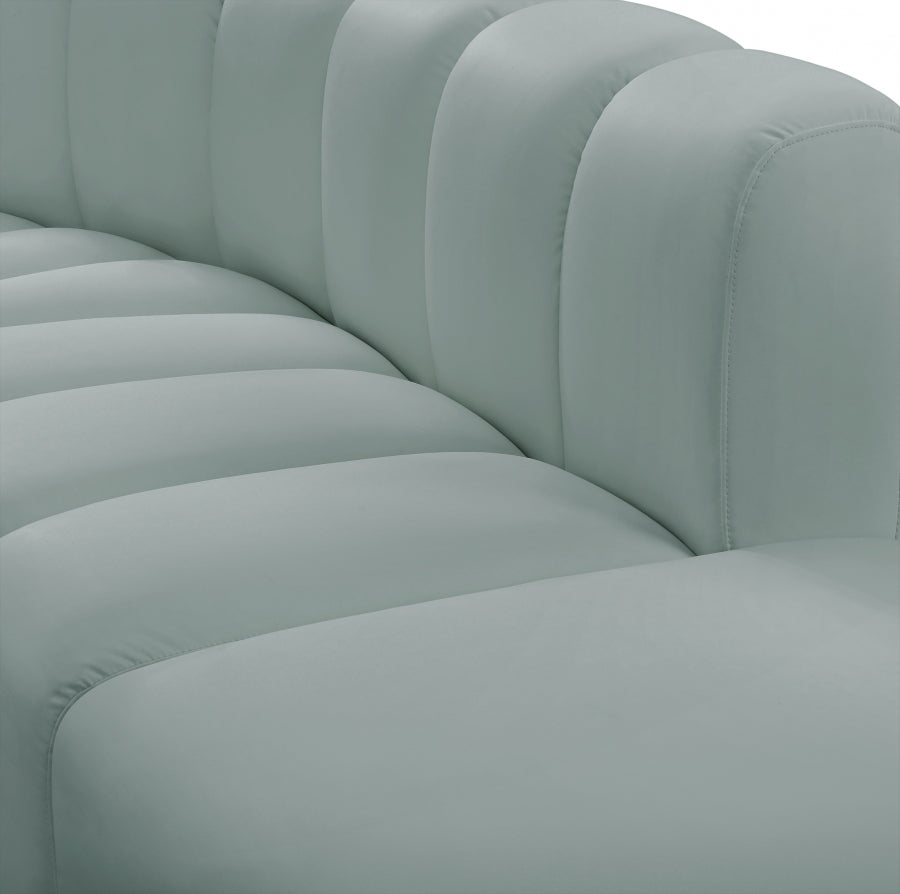 Arc 80" Vegan Leather Upholstered 3pc. Modular Sectional