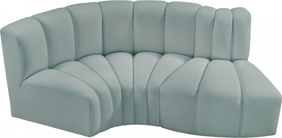 Arc 70" Vegan Leather Upholstered 3pc. Modular Sectional