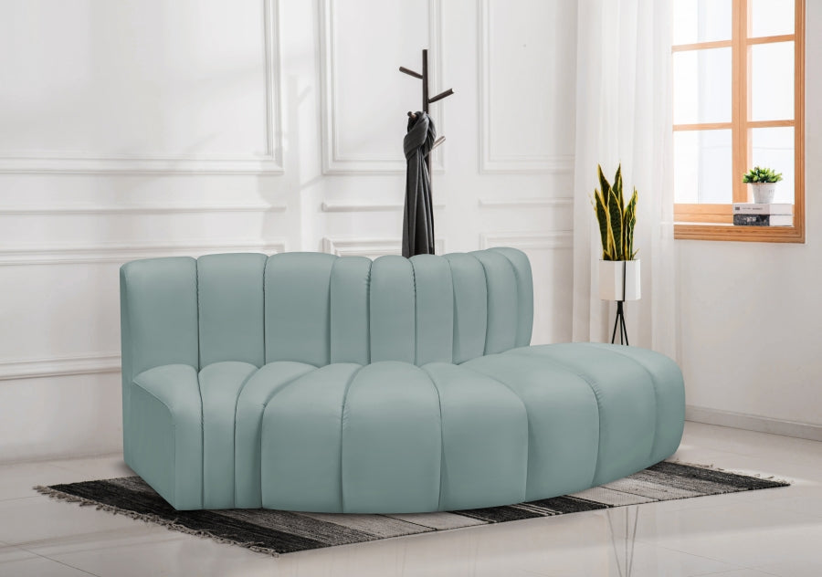 Arc 77" Vegan Leather Upholstered 3pc. Modular Sectional