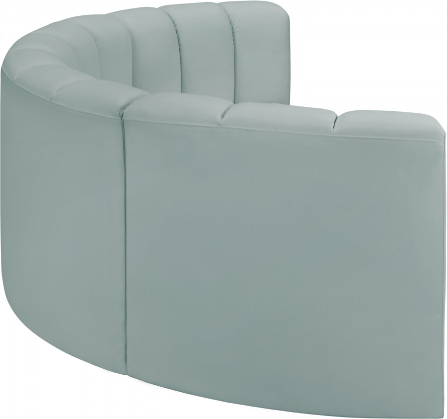 Arc 88" Vegan Leather Upholstered 4pc. Modular Sectional