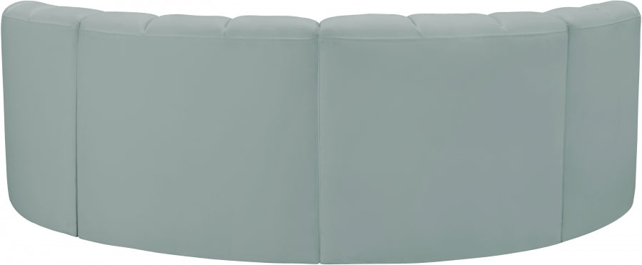 Arc 88" Vegan Leather Upholstered 4pc. Modular Sectional
