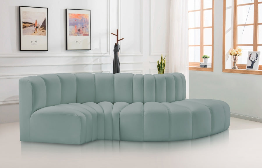 Arc 104" Vegan Leather Upholstered 4pc. Modular Sectional
