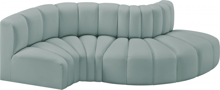 Arc 104" Vegan Leather Upholstered 4pc. Modular Sectional