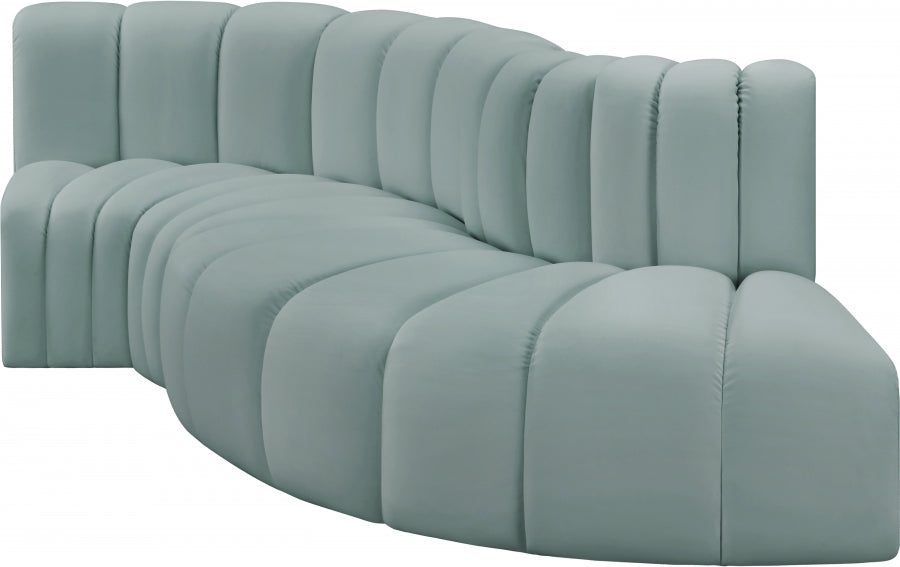 Arc 104" Vegan Leather Upholstered 4pc. Modular Sectional