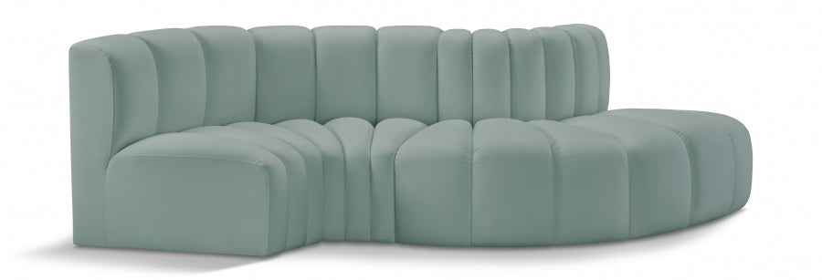 Arc 104" Vegan Leather Upholstered 4pc. Modular Sectional