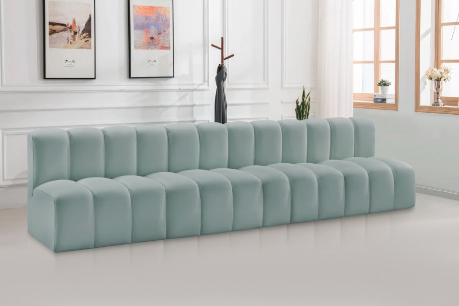 Arc 119" Vegan Leather Upholstered 4pc. Modular Sectional