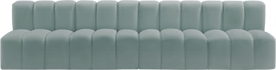 Arc 119" Vegan Leather Upholstered 4pc. Modular Sectional