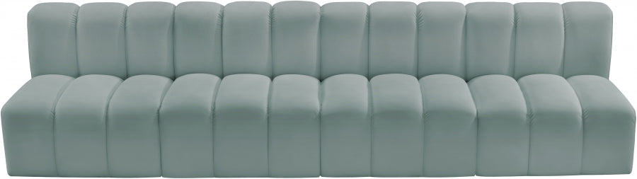 Arc 119" Vegan Leather Upholstered 4pc. Modular Sectional
