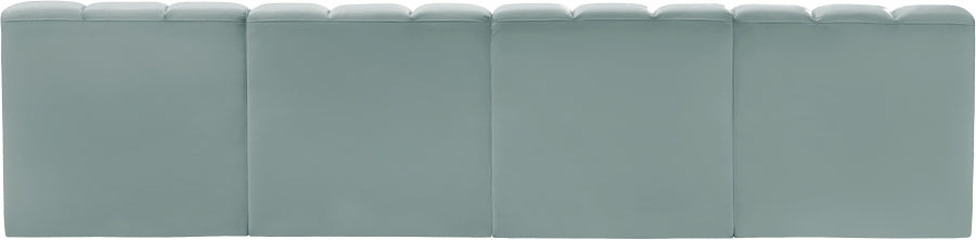 Arc 119" Vegan Leather Upholstered 4pc. Modular Sectional