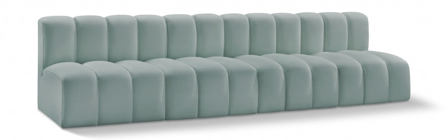Arc 119" Vegan Leather Upholstered 4pc. Modular Sectional