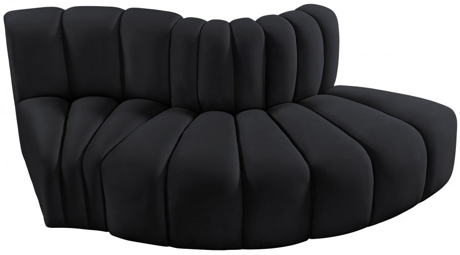 Arc 77" Velvet Upholstered 3pc. Modular Sectional