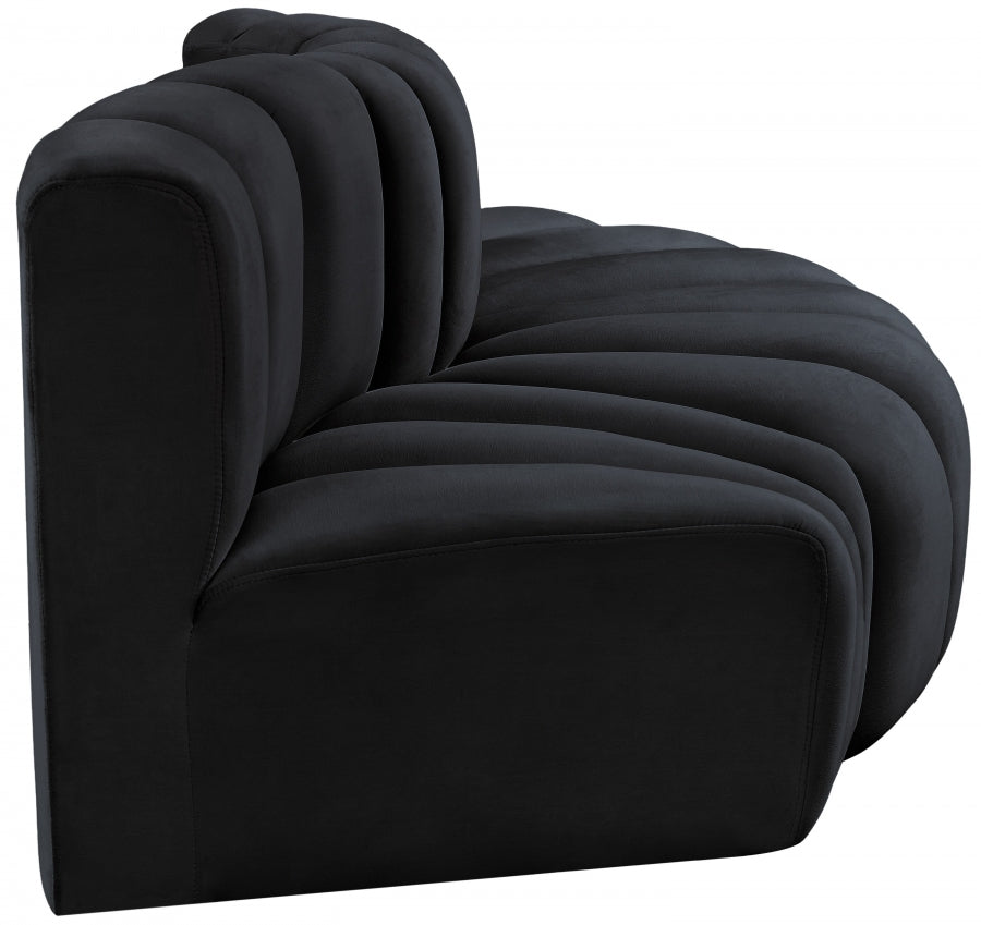 Arc 77" Velvet Upholstered 3pc. Modular Sectional