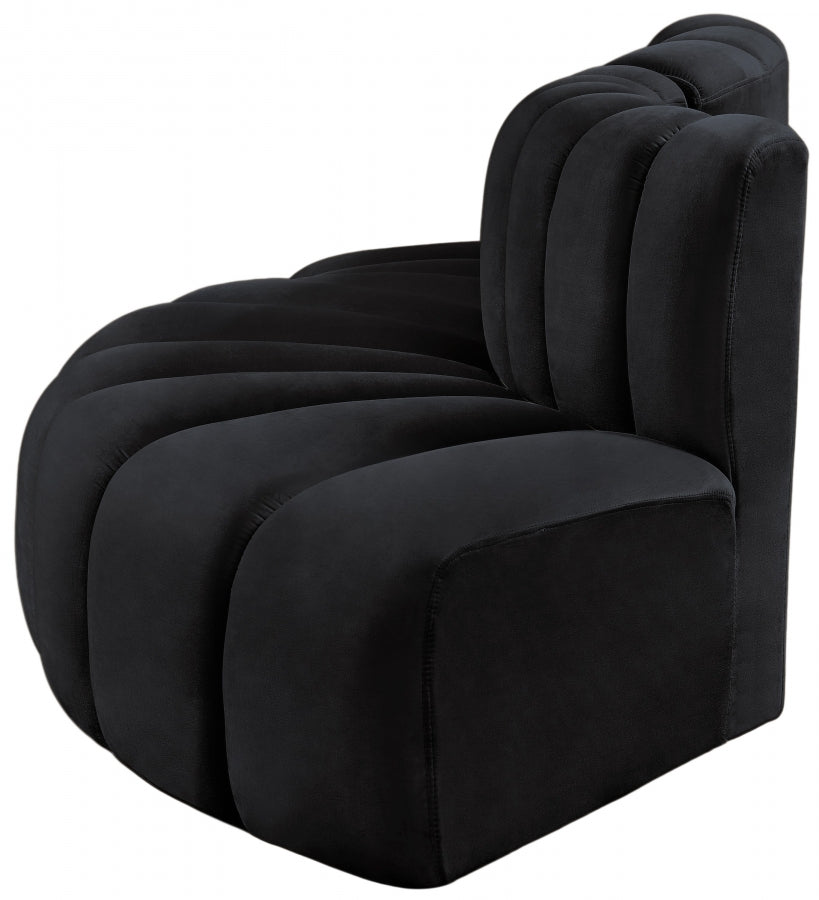 Arc 77" Velvet Upholstered 3pc. Modular Sectional