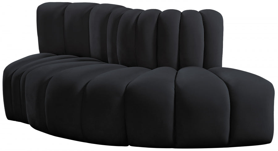 Arc 77" Velvet Upholstered 3pc. Modular Sectional
