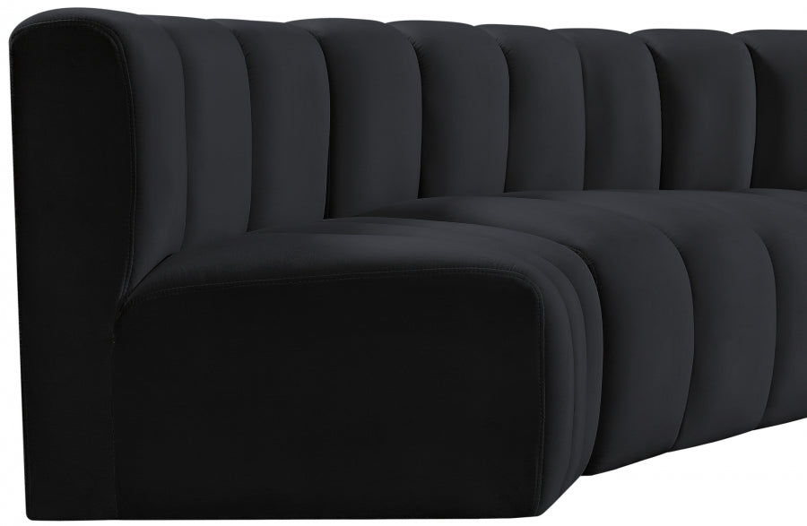 Arc 145" Velvet Upholstered 6pc. Modular Sectional