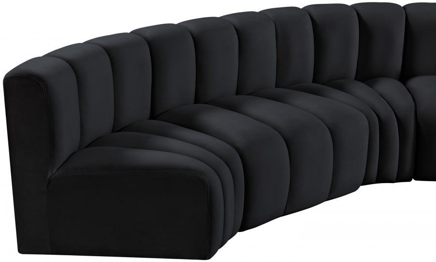 Arc 145" Velvet Upholstered 6pc. Modular Sectional