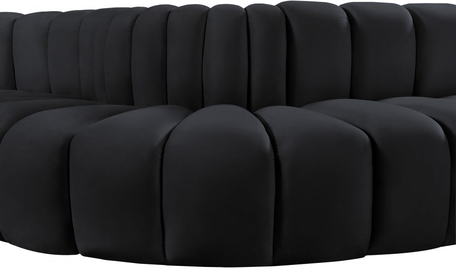 Arc 145" Velvet Upholstered 6pc. Modular Sectional