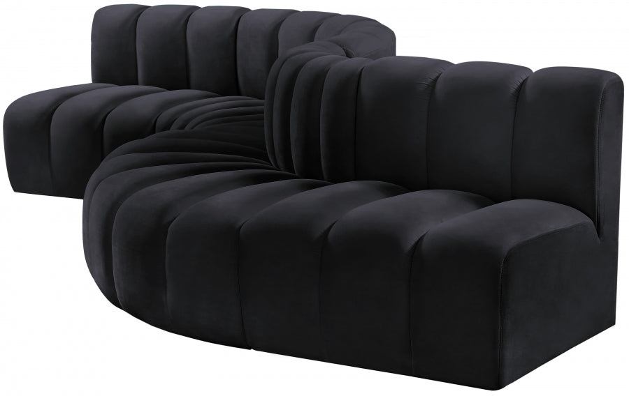 Arc 145" Velvet Upholstered 6pc. Modular Sectional