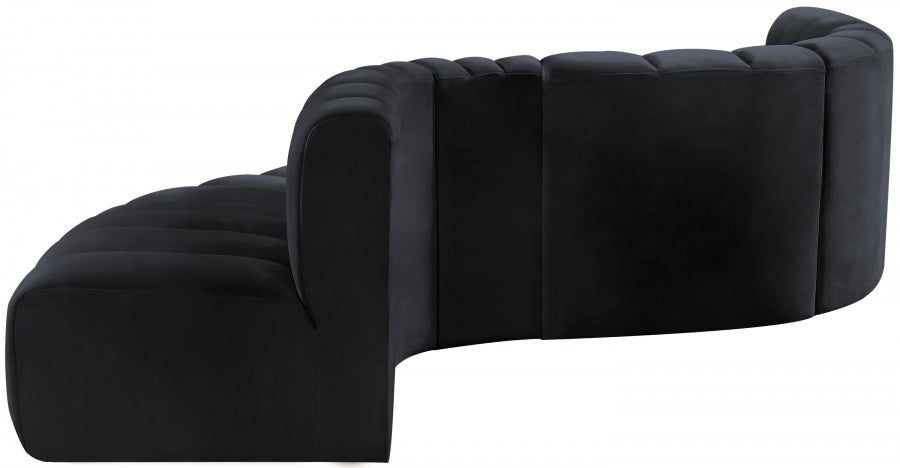 Arc 145" Velvet Upholstered 6pc. Modular Sectional