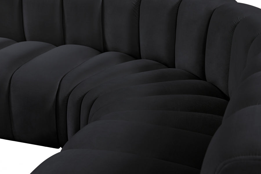 Arc 145" Velvet Upholstered 6pc. Modular Sectional