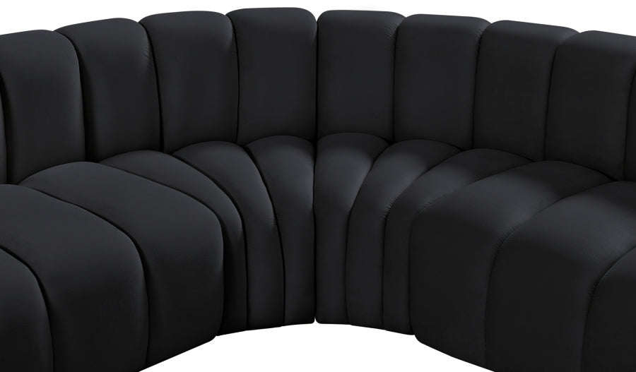 Arc 145" Velvet Upholstered 6pc. Modular Sectional