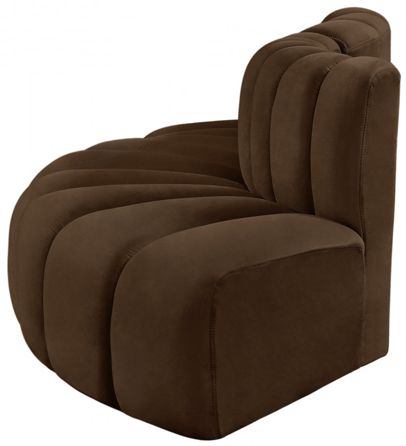 Arc 77" Velvet Upholstered 3pc. Modular Sectional