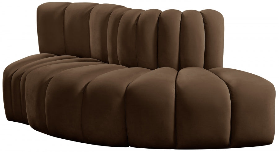 Arc 77" Velvet Upholstered 3pc. Modular Sectional