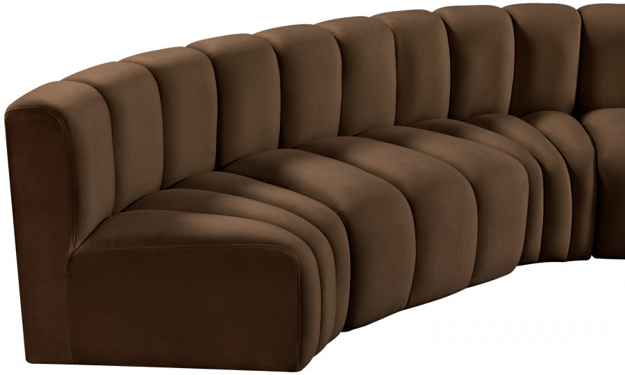 Arc 145" Velvet Upholstered 6pc. Modular Sectional