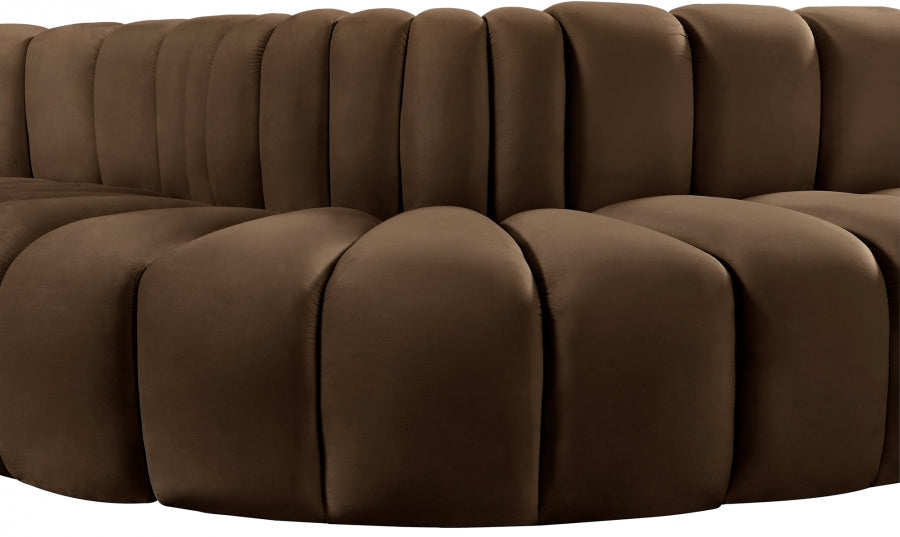 Arc 145" Velvet Upholstered 6pc. Modular Sectional