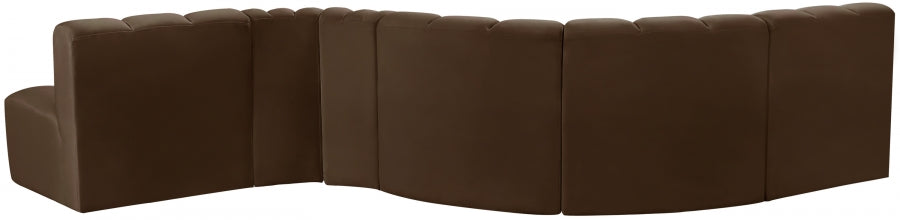 Arc 145" Velvet Upholstered 6pc. Modular Sectional