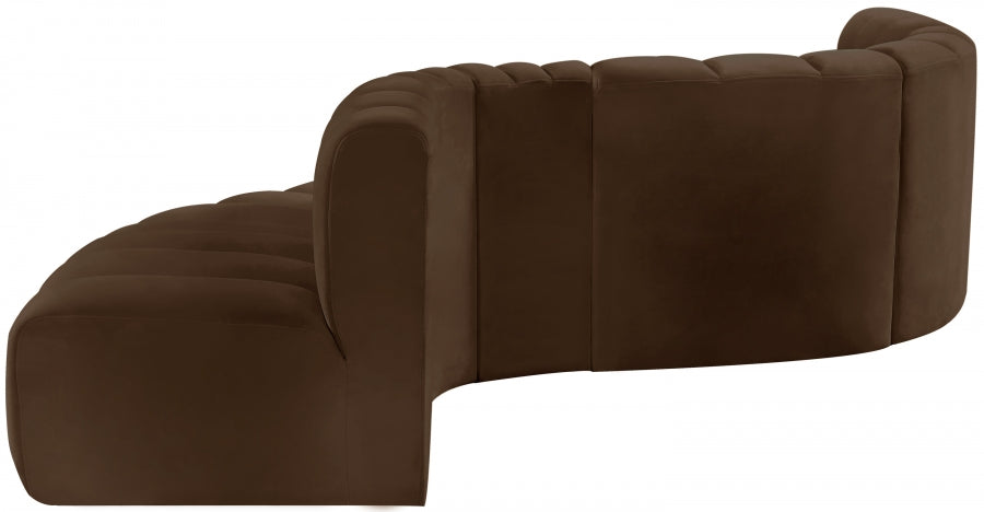 Arc 145" Velvet Upholstered 6pc. Modular Sectional