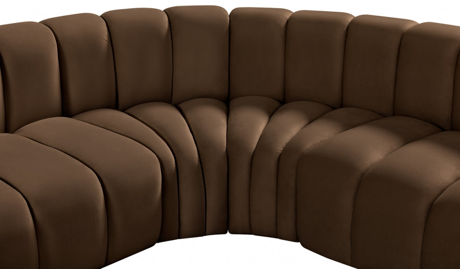 Arc 145" Velvet Upholstered 6pc. Modular Sectional
